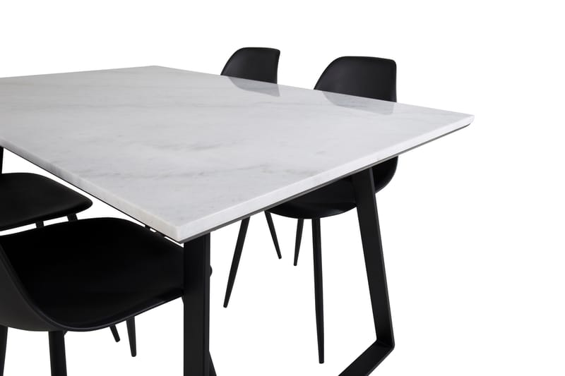 Admira Matgrupp 140 cm inkl 4 Ypas Stolar - Marmor/Vit/Svart - Möbler - Matplats - Matgrupp & matbord med stolar