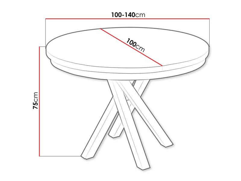 Aggarwal Runt Matbord 100 cm med Mörkt Trä- och Metallutseende - Svart - Möbler - Matplats - Matbord & köksbord
