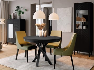 Aggarwal Runt Matbord 100 cm med Mörkt Trä- och Metallutseende - Svart - Möbler - Matplats - Matbord & köksbord