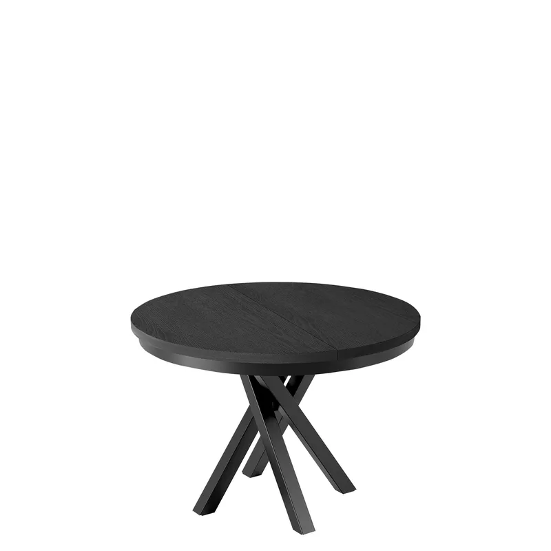 Aggarwal Runt Matbord 100 cm med Mörkt Trä- och Metallutseende, Svart