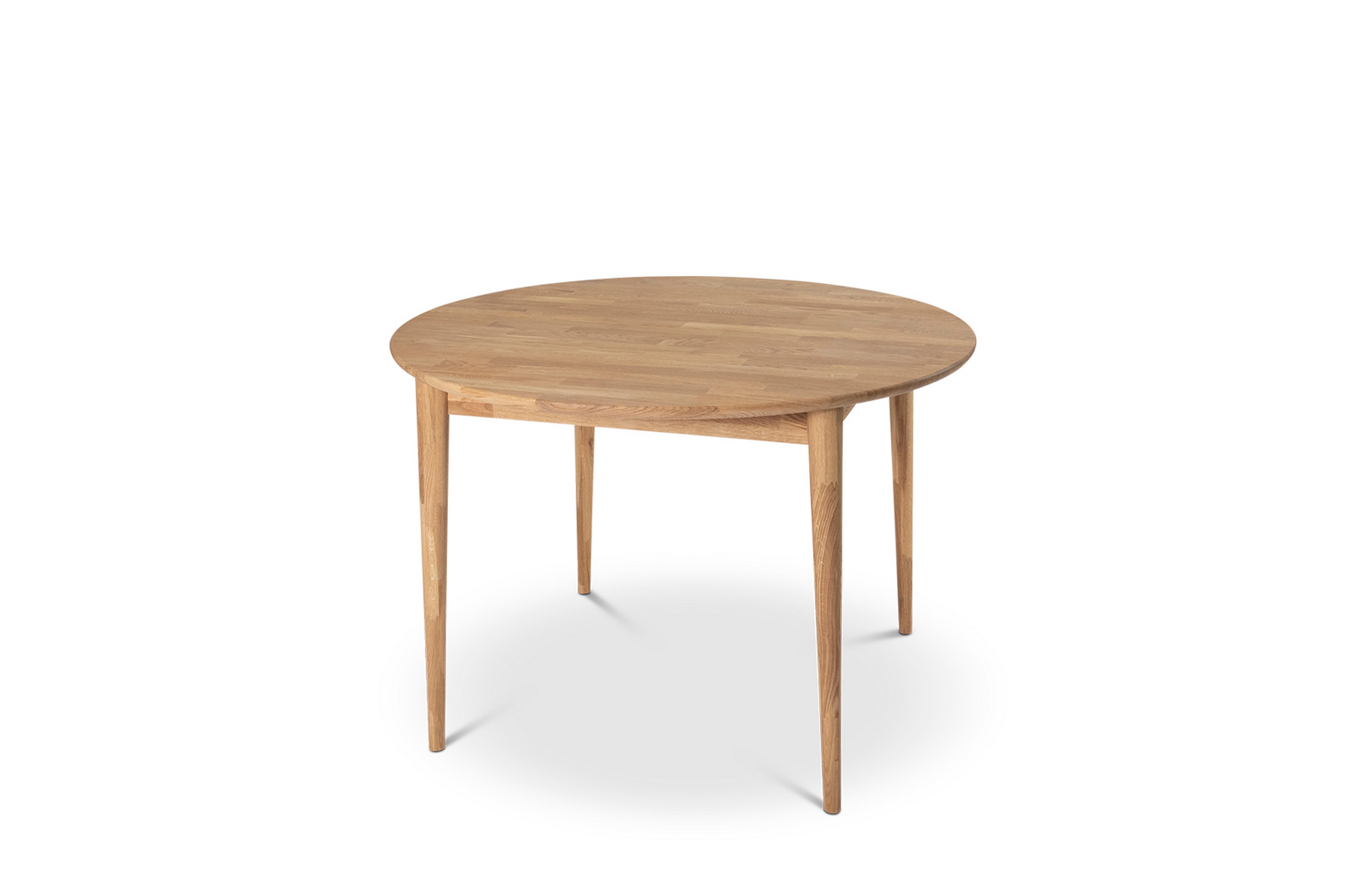 alborg förlängningsbart matbord 110-150 cm runt för 4 personer i massivt trä - natur