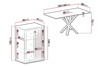 Aldbrough Möbeset för Matplats Vit LED - Trä/Svart - Möbler - Matplats - Möbelset för kök & matplats