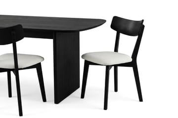 Alma Matgrupp 220 cm rektangulärt i Svart med 6 Amelia Matstolar med Dyna - Svartlaserad ek - Möbler - Matplats - Matgrupp & matbord med stolar