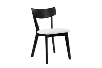 Alma Matgrupp 220 cm rektangulärt i Svart med 6 Amelia Matstolar med Dyna - Svartlaserad ek - Möbler - Matplats - Matgrupp & matbord med stolar