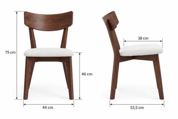 Alma Matgrupp 220 cm rektangulärt i Valnöt med 6 Amelia Matstolar med Dyna - Valnöt - Möbler - Matplats - Matgrupp & matbord med stolar