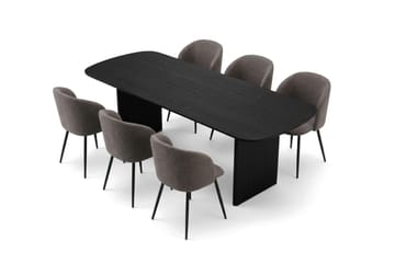 Alma Matgrupp 220 cm rektangulärt med 6 Greya Mastolar - Svartlaserad ek - Möbler - Matplats - Matgrupp & matbord med stolar