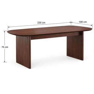 Alma Matgrupp 220 cm rektangulärt med 6 Greya Mastolar - Valnöt - Möbler - Matplats - Matgrupp & matbord med stolar