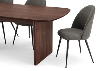 Alma Matgrupp 220 cm rektangulärt med 6 Nibe Plus Mastolar - Valnöt - Möbler - Matplats - Matgrupp & matbord med stolar