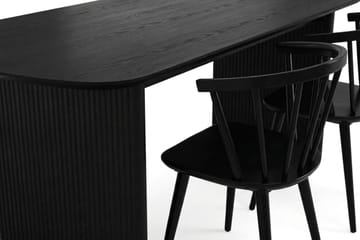 Alma Matgrupp rektangulärt 180 cm Svart med 6 Tyrö Matstolar - Svartlaserad ek - Möbler - Matplats - Matgrupp & matbord med stolar