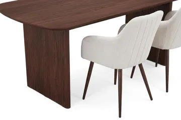 Alma Matgrupp rektangulärt 180 cm Valnöt med 6 Filippa Matstolar - Valnöt - Möbler - Matplats - Matgrupp & matbord med stolar