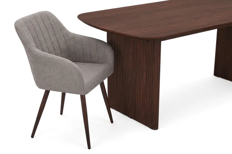 Alma Matgrupp rektangulärt 180 cm Valnöt med 6 Filippa Matstolar - Valnöt - Möbler - Matplats - Matgrupp & matbord med stolar