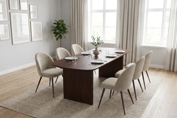 Alma Matgrupp rektangulärt 180 cm Valnöt med 6 Nibe Plus Matstolar - Valnöt - Möbler - Matplats - Matgrupp & matbord med stolar