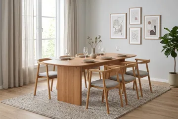 Alma Matgrupp rektangulärt 220 cm Ek med 6 Jolie Matstolar - Ek - Möbler - Matplats - Matgrupp & matbord med stolar