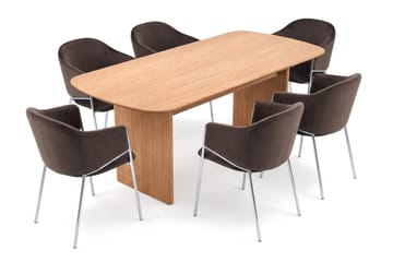 Alma Matgrupp rektangulärt 220 cm med 6 Filip Matstolar - Ek - Möbler - Matplats - Matgrupp & matbord med stolar