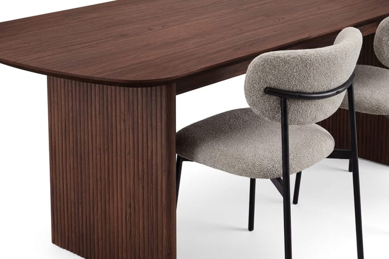 Alma Matgrupp rektangulärt 220 cm Valnöt med 6 Lucy Matstolar - Valnöt - Möbler - Matplats - Matgrupp & matbord med stolar