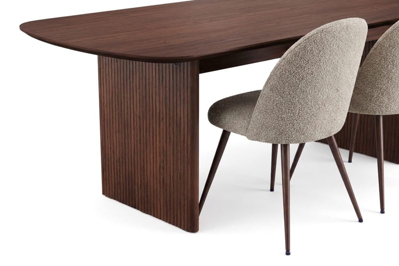 Alma Matgrupp rektangulärt 220 cm Valnöt med 6 Nibe Plus Matstolar - Valnöt - Möbler - Matplats - Matgrupp & matbord med stolar