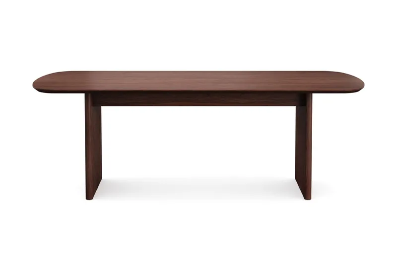 Alma Matgrupp rektangulärt 220 cm Valnöt med 6 Nibe Plus Matstolar - Valnöt/Vit - Möbler - Matplats - Matgrupp & matbord med stolar