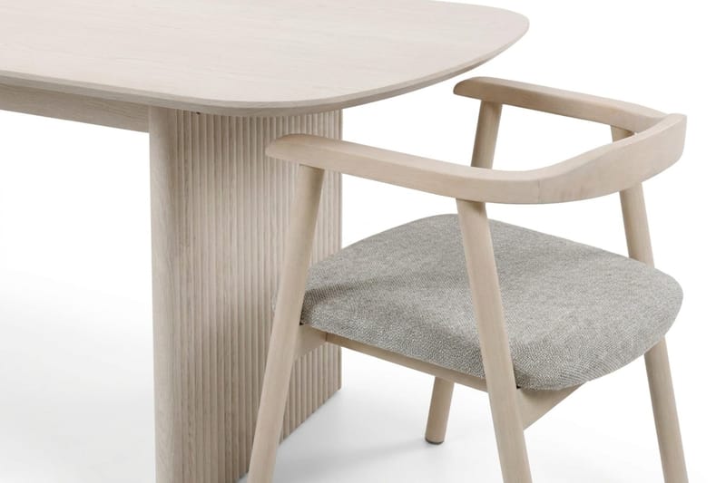 Alma Matgrupp rektangulärt 220 cm Vitlaserd med 6 Jolie Matstolar - Möbler - Matplats - Matgrupp & matbord med stolar