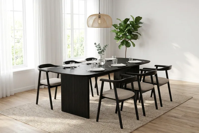 Alma rektangulärt Matbord 180x90 cm Fanér - Svart - Möbler - Matplats - Matbord & köksbord