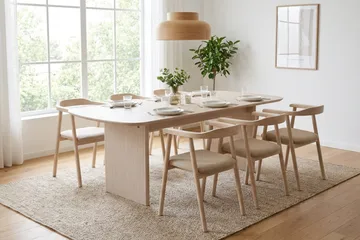 Alma rektangulärt Matbord 220x100 cm Fanér - Vitlaserad ek - Möbler - Matplats - Matbord & köksbord