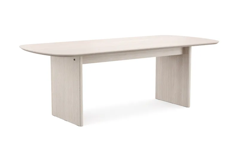 Alma rektangulärt Matbord 220x100 cm Fanér, Vitlaserat