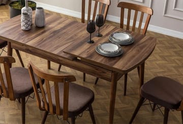 Alvryn Matgrupp Förlängningsbar 130-170 cm med 6 Stolar - Möbler - Matplats - Matgrupp & matbord med stolar