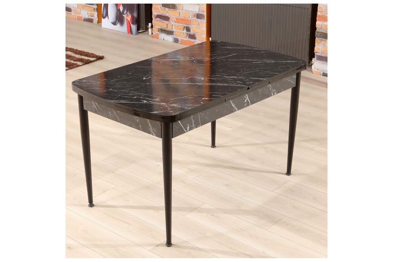 Amerbach Matbord 132 cm Rektangulär, Svart/Vit