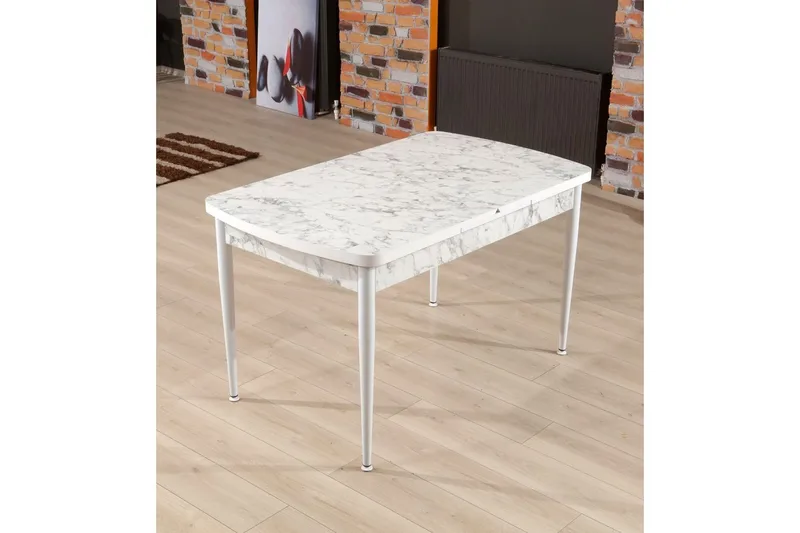 Amerbach Matbord 132 cm Rektangulär - Vit/Grå - Möbler - Matplats - Matbord & köksbord