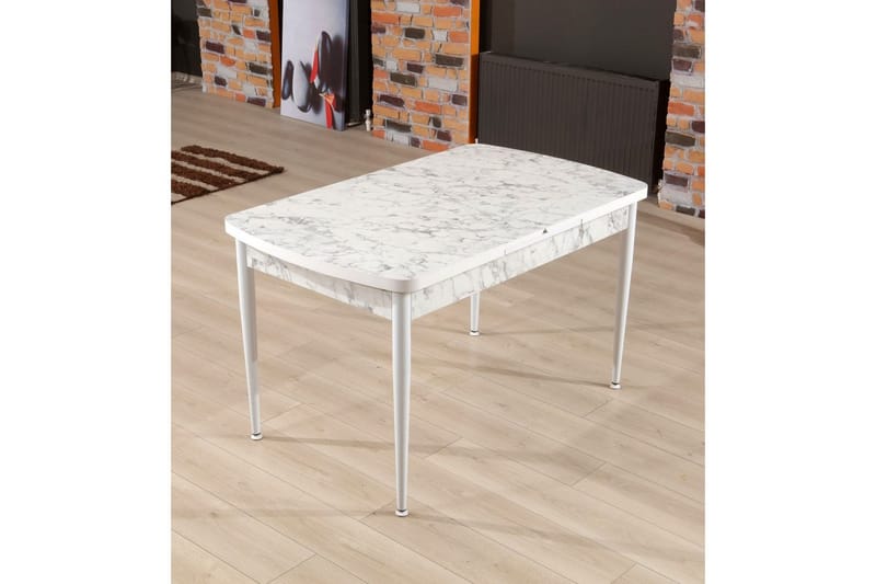 Amerbach Matbord 132 cm Rektangulär - Vit/Grå - Möbler - Matplats - Matbord & köksbord