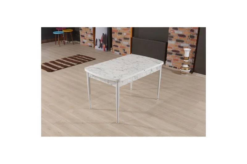 Amerbach Matbord 132 cm Rektangulär - Vit/Grå - Möbler - Matplats - Matbord & köksbord