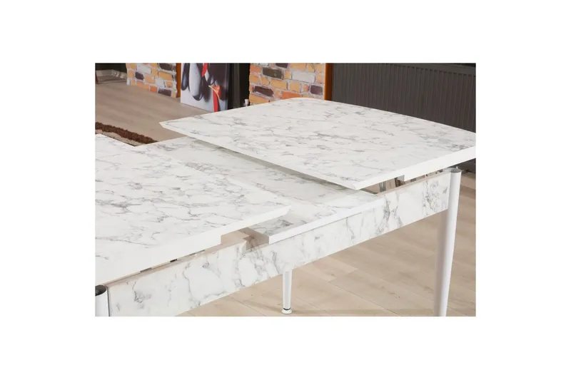 Amerbach Matbord 132 cm Rektangulär - Vit/Grå - Möbler - Matplats - Matbord & köksbord