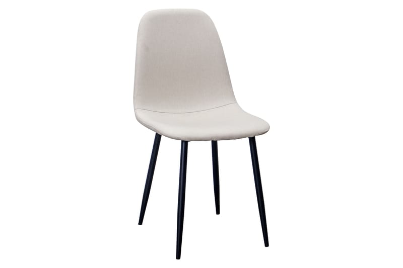 Ananta Matbord 100 cm Runt Svart bas +  4 st Nikolas stol beige med svarta ben - Vit/Svart/Beige - Möbler - Matplats - Matgrupp & matbord med stolar