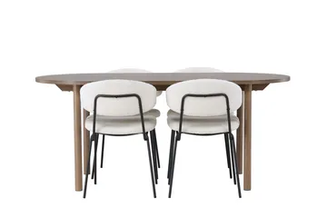 Andy Matbord 180x90 cm Brun med 4 Chico Matstol - Möbler - Matplats - Matgrupp & matbord med stolar