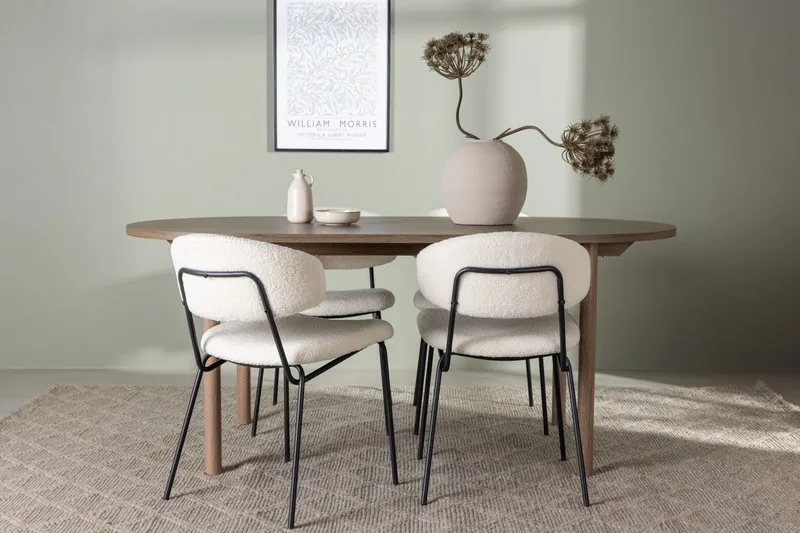 Andy Matbord 180x90 cm Brun med 4 Chico Matstol
