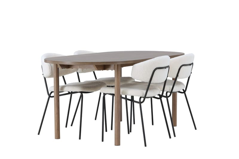 Andy Matbord 180x90 cm Brun med 4 Chico Matstol - Möbler - Matplats - Matgrupp & matbord med stolar