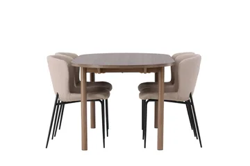 Andy Matbord 180x90 cm Brun med 4 Modesto Matstol - Möbler - Matplats - Matgrupp & matbord med stolar
