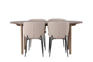 Andy Matbord 180x90 cm Brun med 4 Modesto Matstol - Möbler - Matplats - Matgrupp & matbord med stolar