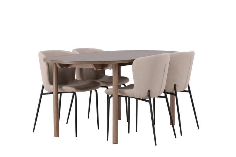 Andy Matbord 180x90 cm Brun med 4 Modesto Matstol - Möbler - Matplats - Matgrupp & matbord med stolar
