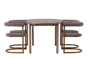 Andy Matbord 180x90 cm Brun med 4 Morning Karmstol - Möbler - Matplats - Matgrupp & matbord med stolar