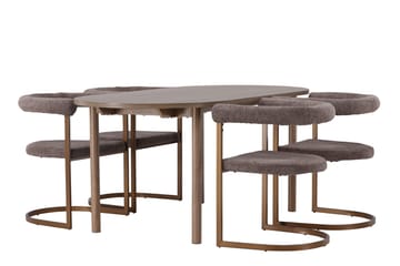 Andy Matbord 180x90 cm Brun med 4 Morning Karmstol - Möbler - Matplats - Matgrupp & matbord med stolar