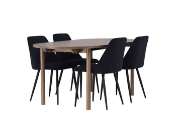 Andy Matbord 180x90 cm Brun med 4 Night Matstol - Möbler - Matplats - Matgrupp & matbord med stolar