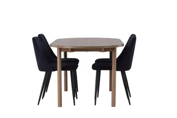 Andy Matbord 180x90 cm Brun med 4 Night Matstol - Möbler - Matplats - Matgrupp & matbord med stolar
