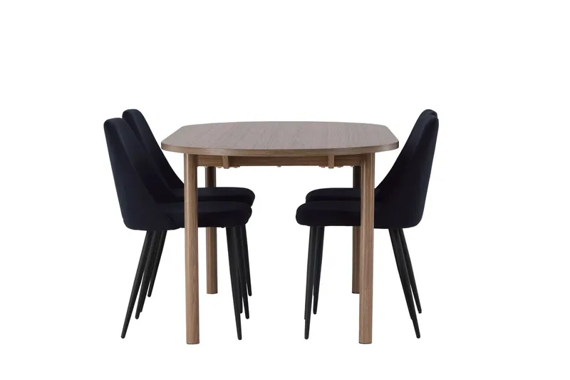 Andy Matbord 180x90 cm Brun med 4 Night Matstol - Möbler - Matplats - Matgrupp & matbord med stolar