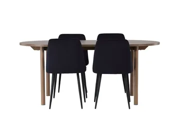 Andy Matbord 180x90 cm Brun med 4 Night Matstol - Möbler - Matplats - Matgrupp & matbord med stolar