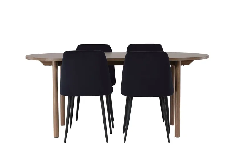 Andy Matbord 180x90 cm Brun med 4 Night Matstol - Möbler - Matplats - Matgrupp & matbord med stolar