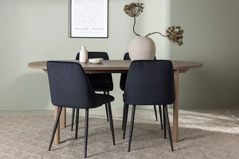 Andy Matbord 180x90 cm Brun med 4 Night Matstol