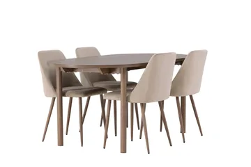 Andy Matbord 180x90 cm Brun med 4 Night Matstol - Möbler - Matplats - Matgrupp & matbord med stolar