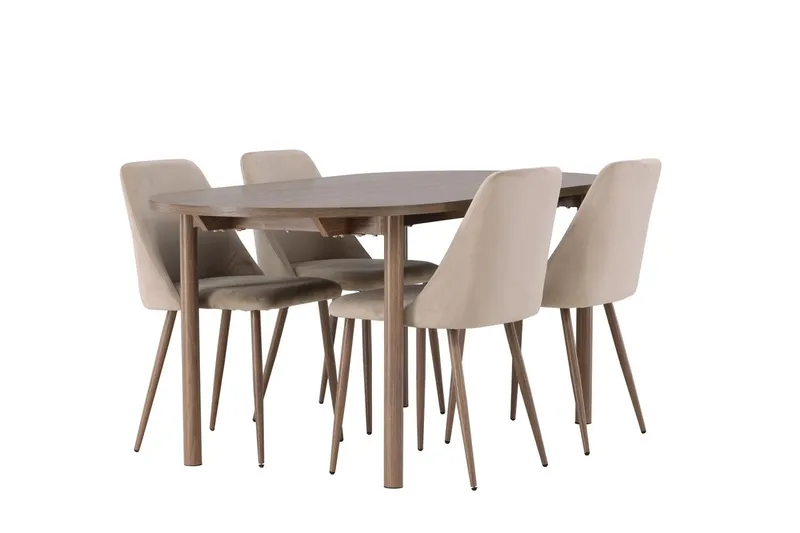 Andy Matbord 180x90 cm Brun med 4 Night Matstol - Möbler - Matplats - Matgrupp & matbord med stolar