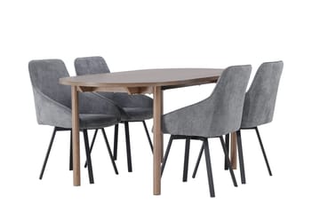 Andy Matbord 180x90 cm Brun med 4 Rosie Matstol - Möbler - Matplats - Matgrupp & matbord med stolar