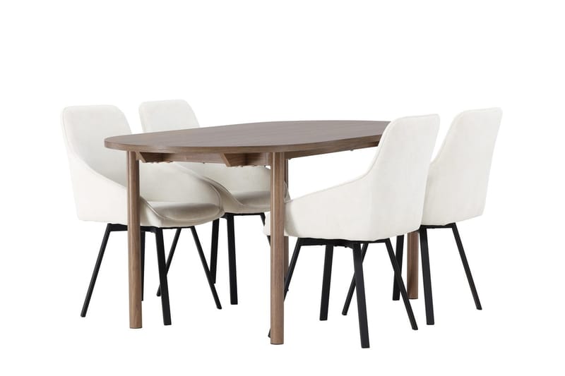 Andy Matbord 180x90 cm Brun med 4 Rosie Matstol - Möbler - Matplats - Matgrupp & matbord med stolar